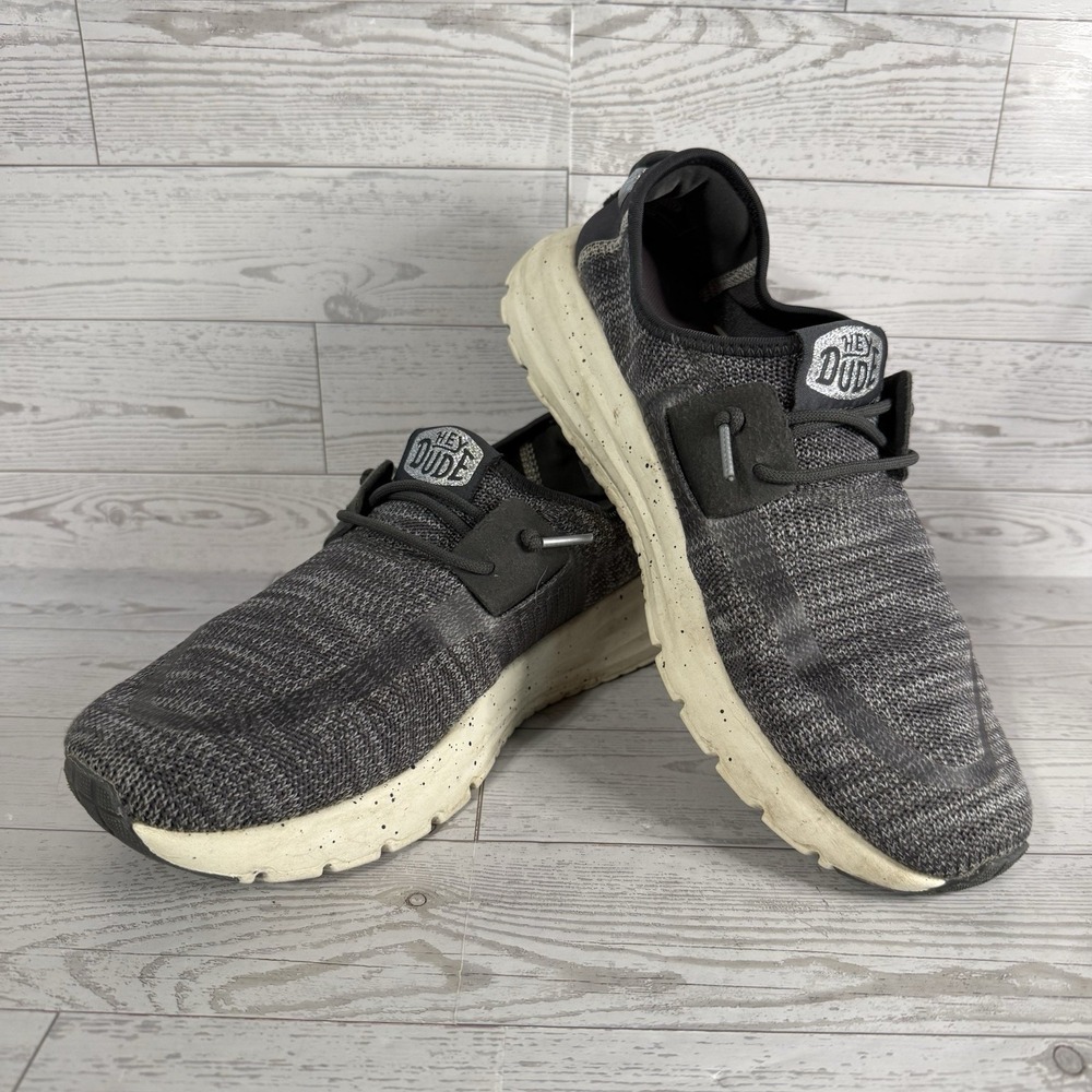 Hey Dude Sirocco Shoes Women Sz 9 Double Knit Sneaker Gray Comfort Casual